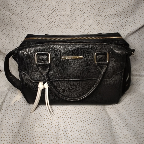 Stylish Steve Madden Black Satchel Handbag Purse. - Picture 1 of 16
